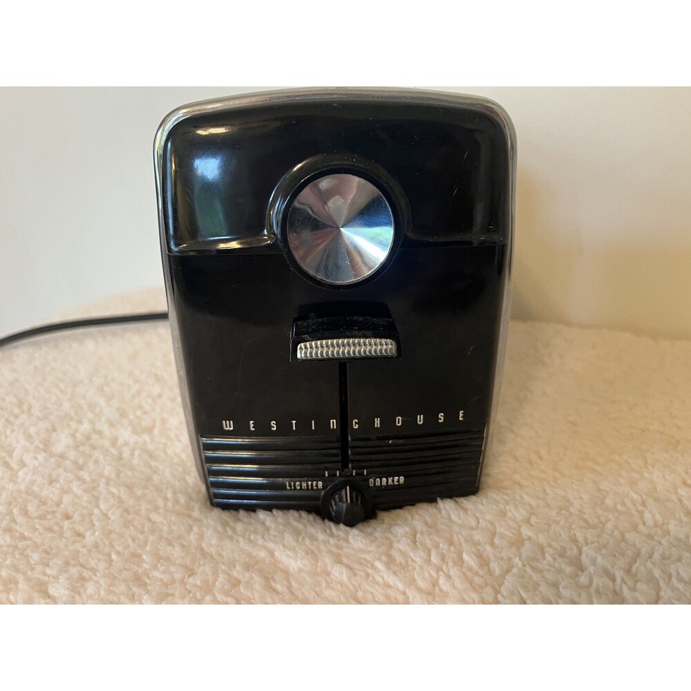 Vintage Mid Century Atomic Westinghouse Chrome Bakelite Streamline 1950s Toaster